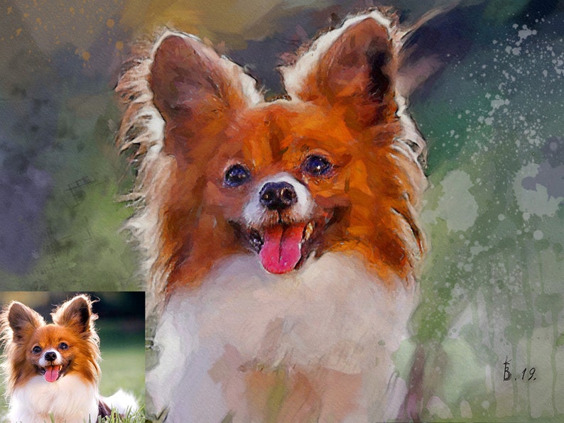 Personalized pet portrait Pet a portrait from photo Custom Pet portrait Digital dog portrait Digital cat portrait Print portrait From Photo