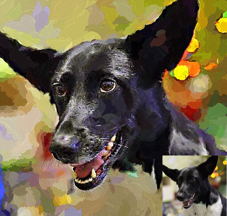 Personalized pet portrait Pet a portrait from photo Custom Pet portrait Digital dog portrait Digital cat portrait Print portrait From Photo