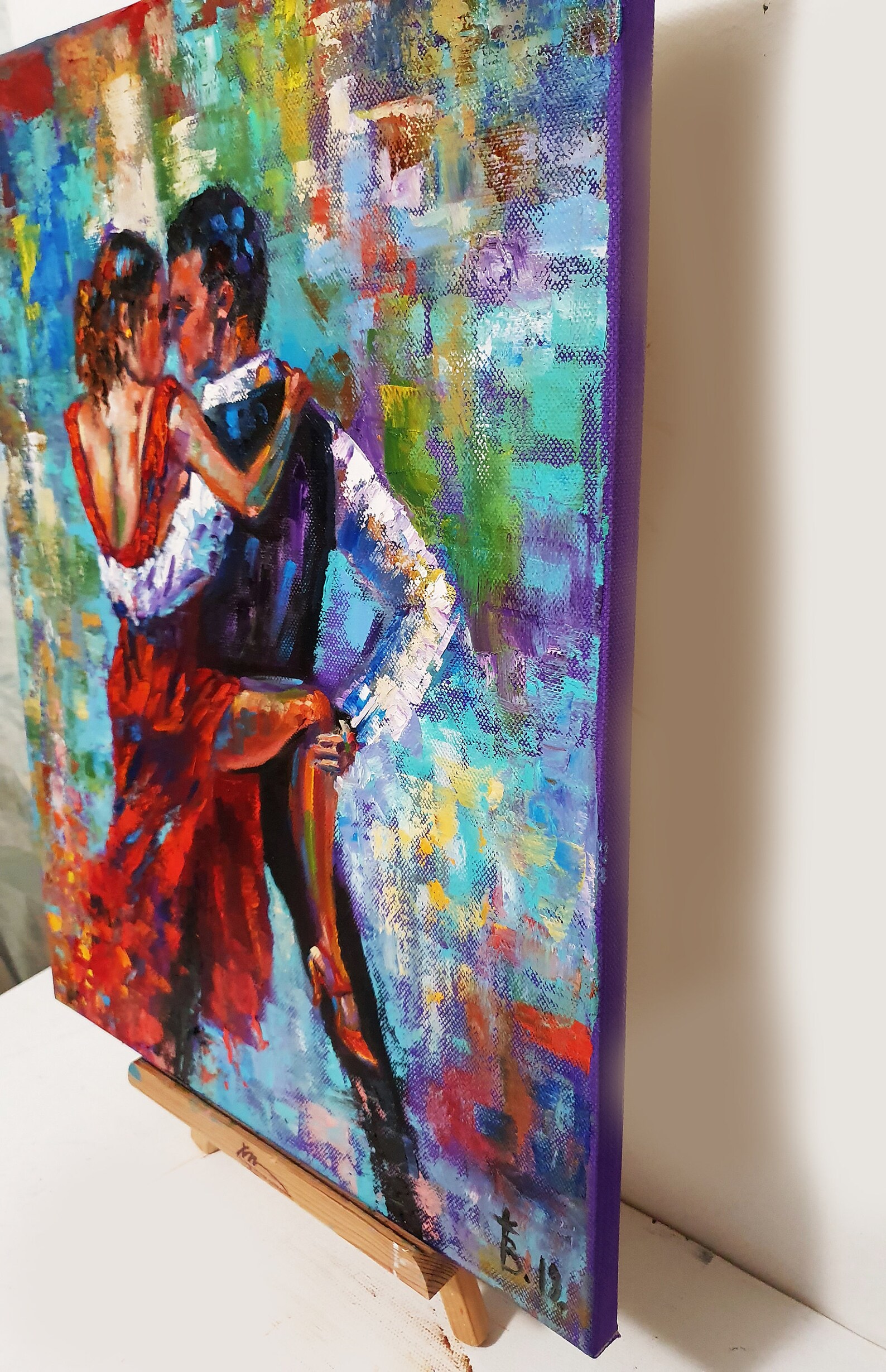 Dancers oil painting Tango impasto painting Tango movement Etsy