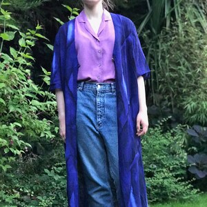 Jahrgang blau lange Strickjacke Kimono Bild 1