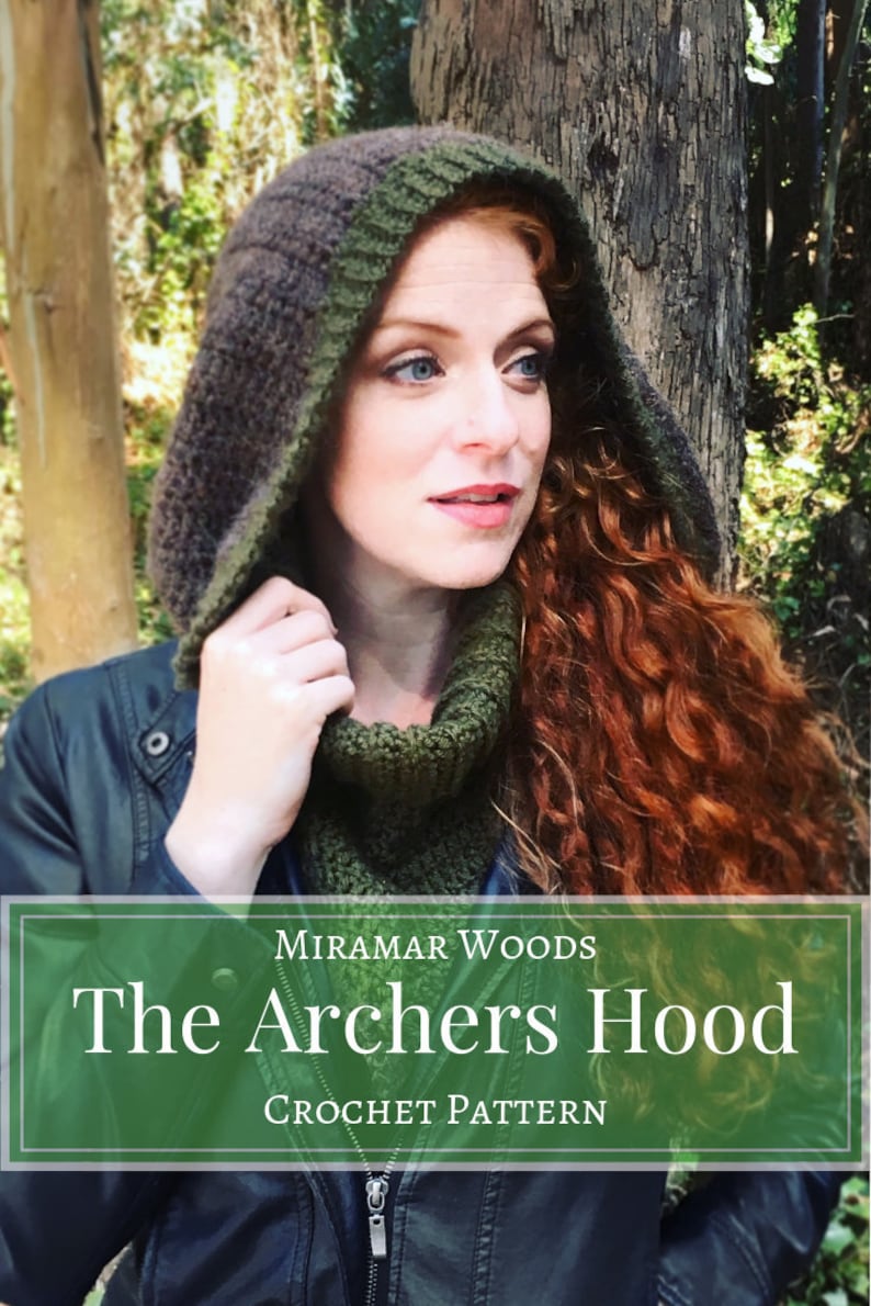 The Archers Hood Crochet PDF Pattern Tutorial Hooded Cowl Fall, Winter, Outdoor Wear image 1