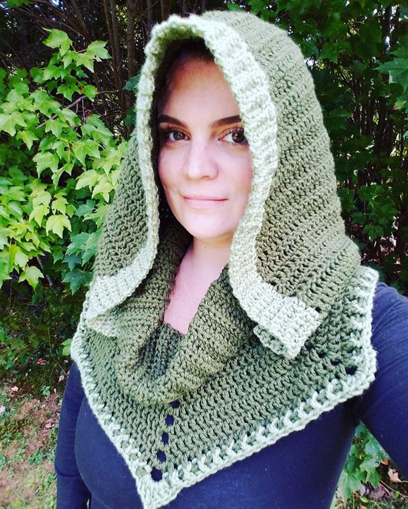 The Archers Hood Crochet PDF Pattern Tutorial Hooded Cowl Fall, Winter, Outdoor Wear image 9