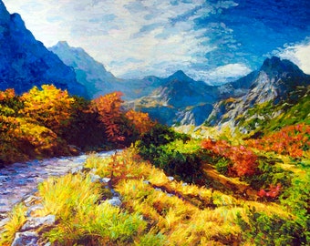 Arroyo, Colorado spring landscape painting, original art work, impressionism, oil on canvas, 40in x 23in