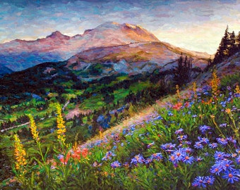 Spring Trail, spring landscape painting, original art work, impressionism, oil on canvas, 35in x 23in