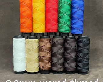 0.8mm CT point Slam Handsewing Waxed Thread, Polyester waxed Thread, Waxed Thread, hand sewn thread, made in Italy