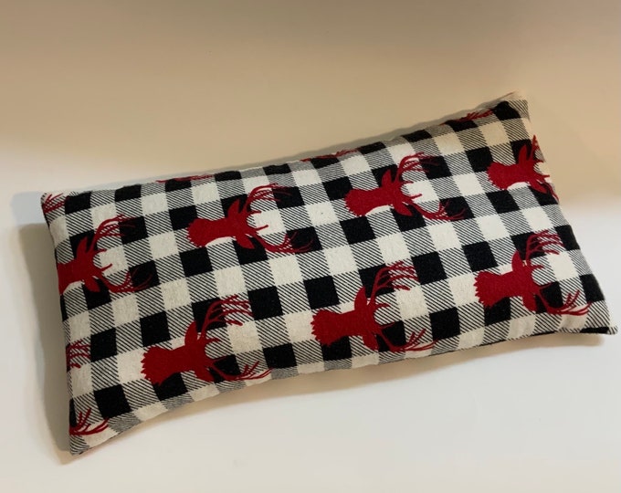 Rice Heat Pad, Large,Deer Buffalo Plaid, Microwave Heat Pad, Heating Pad, Rice Heating Pad, Rectangle,Cold Pad, Rice Bag, Christmas Gift