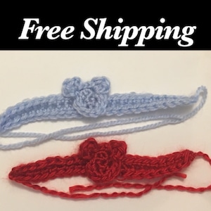 Twin ID Bracelet, Twin ID Anklets, Free Shipping, Teddy Bear Baby Bracelet, Twin Bracelets, Baby Anklet, Crochet ID Bracelet, Teddy Bear