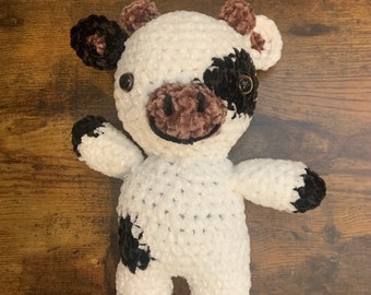 Peluche vache au crochet, animaux de la ferme