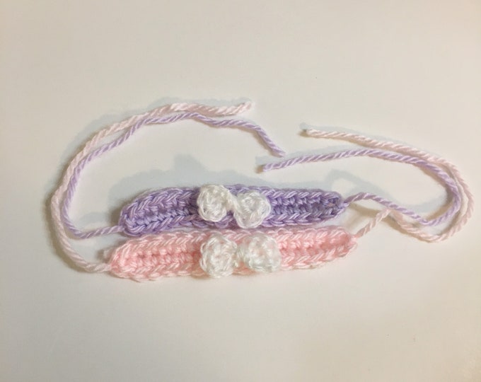 Twin ID Bracelet, Twin ID Anklets, Free Shipping, Baby Bracelet, Twin Bracelets, Baby Anklet, Crochet ID Bracelet, Hospital Bracelet