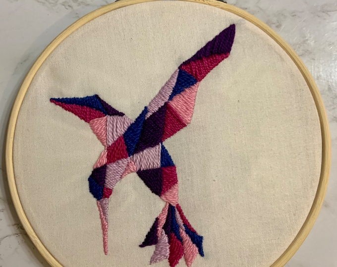 Embroidered Hummingbird | Wall Art