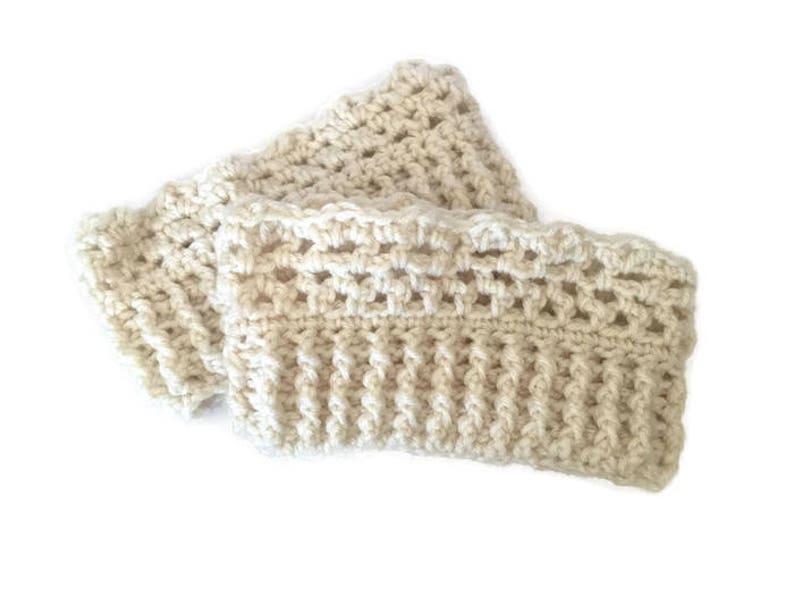 White Boot Cuffs, Boot Toppers, Free Shipping, Boot Socks, Crochet Boot Cuffs, Boot Cuff, Women's Boot Cuff, Crochet Boot Cuff, Boot Cuff, C image 3