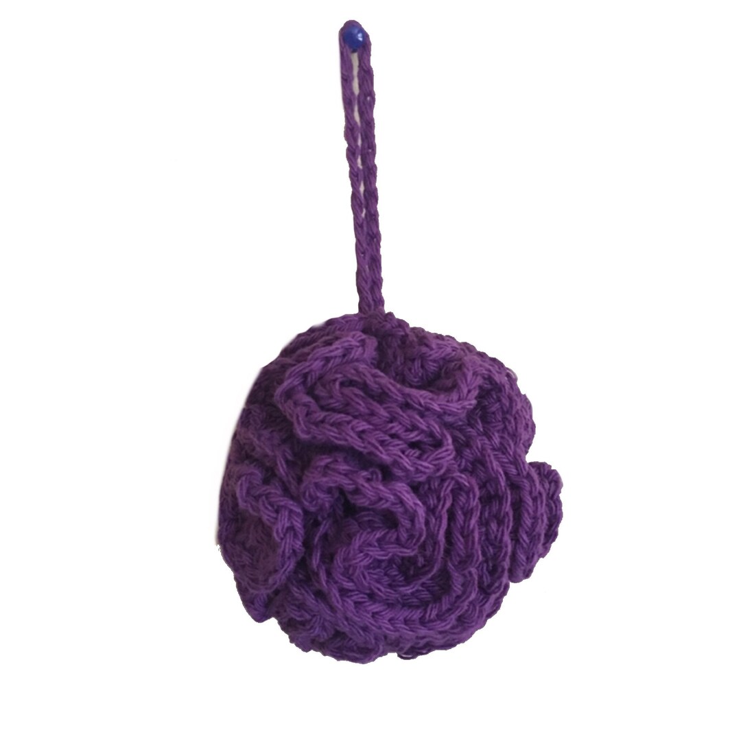 Purple Crochet Bath Pouf Zero Waste Reusable Bath Pouf Etsy
