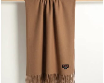 Baby Alpaca Throw Blanket Caramel Brown Lightweight Luxury Sofa Couch Throw