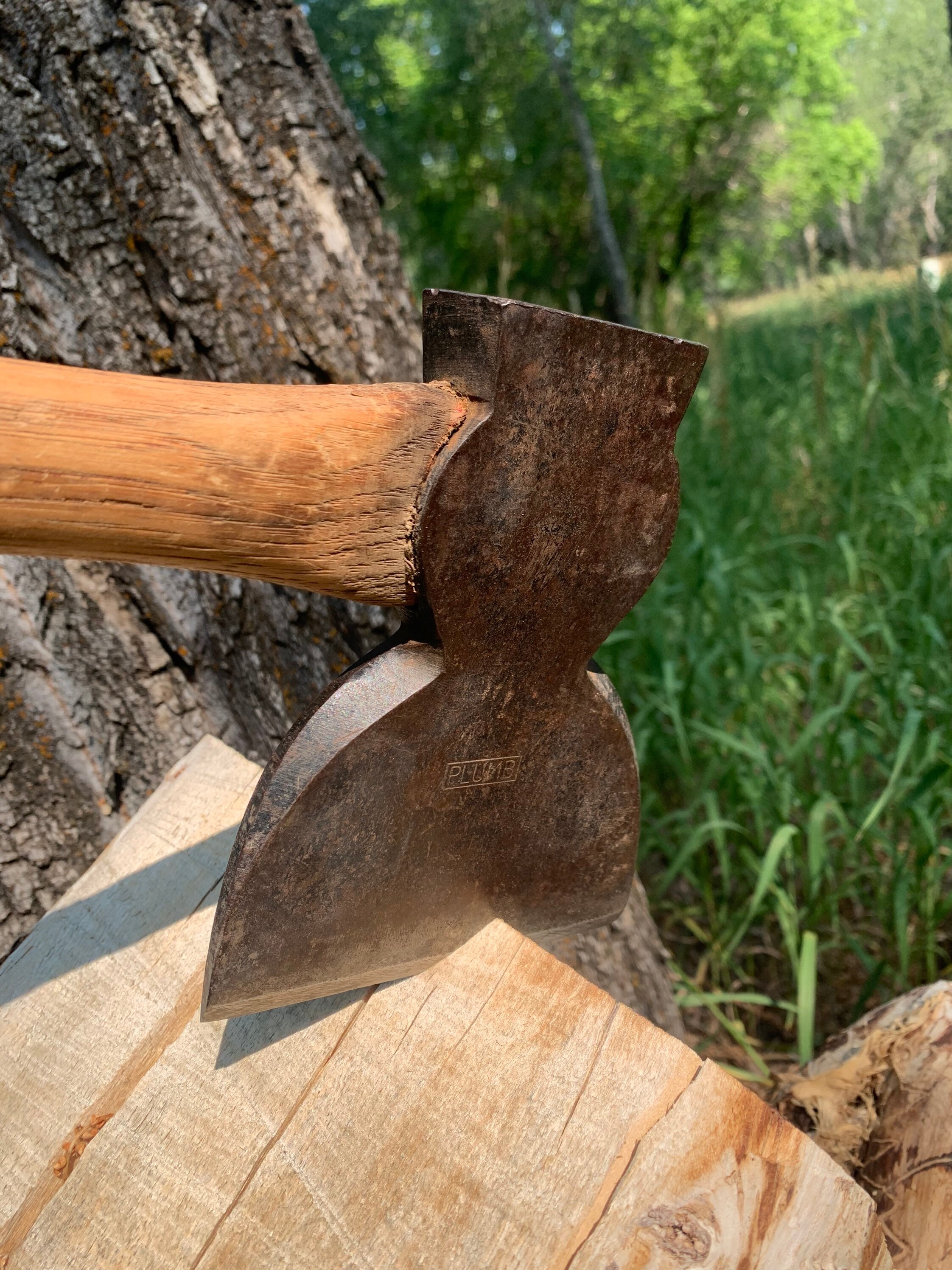 Vintage PLUMB hewing axe good shape. Etsy
