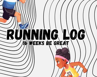 30-Page 16 Week Running Log | Workout Log, Goal Tracker, Daily Reflections | Instant Digital Download