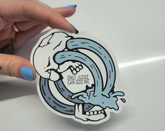 Pegatina de calavera llorando