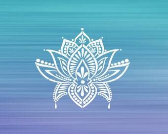 Amazon Com Lotus Flower White Vinyl Car Window Decal Sticker White Automotive