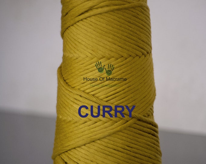 Featured listing image: Combed Cotton String cone COLOUR CURRY 4MM