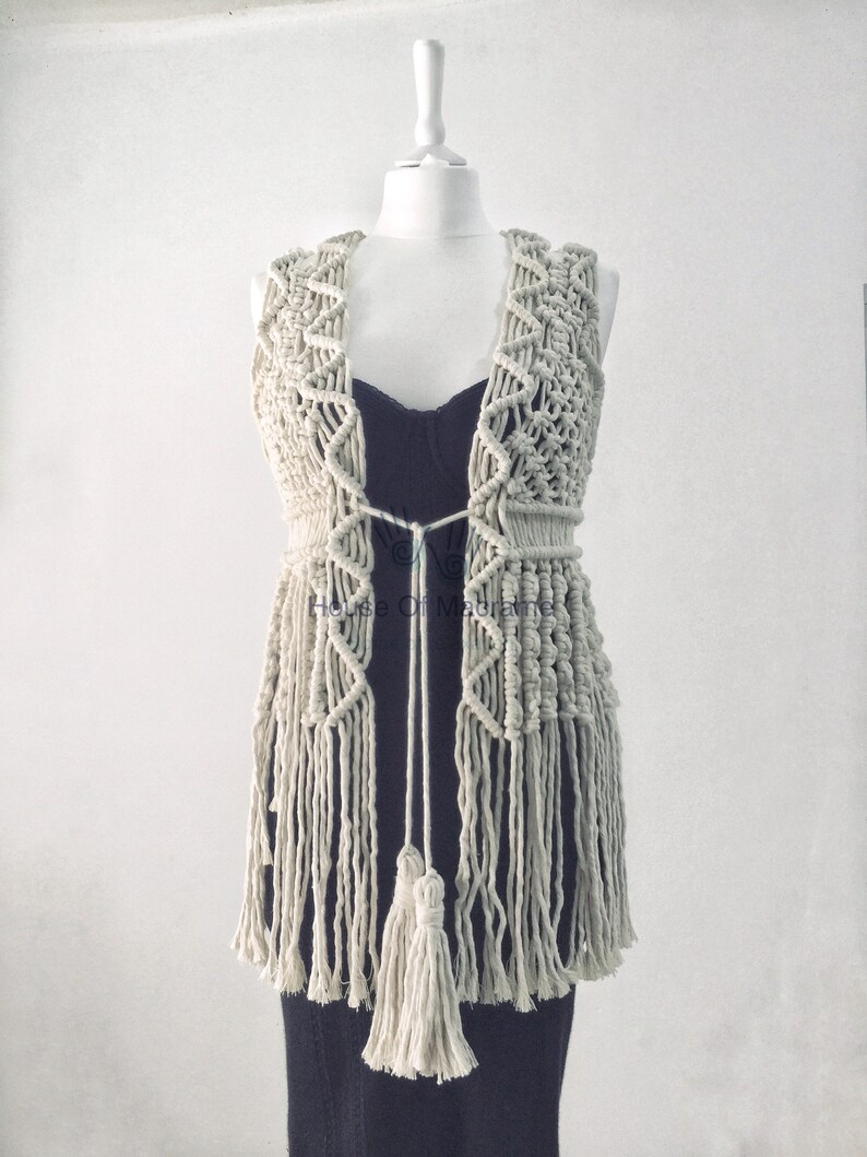 Macrame kimono macrame vest macrame top macrame cape Etsy