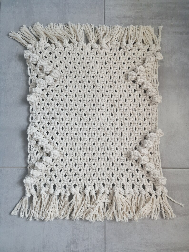 Macrame bedside mat macrame rug macrame mat bedside mat Etsy