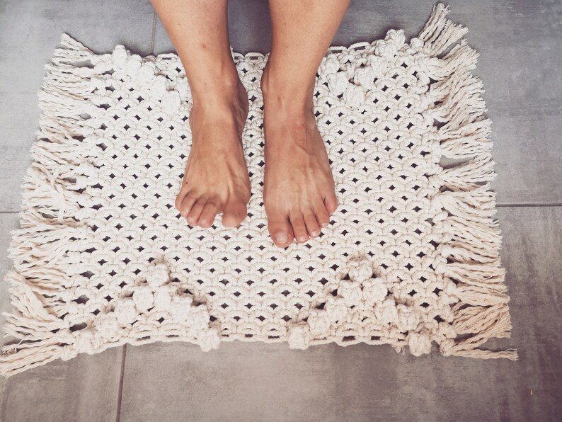 Macrame bedside mat macrame rug macrame mat bedside mat Etsy