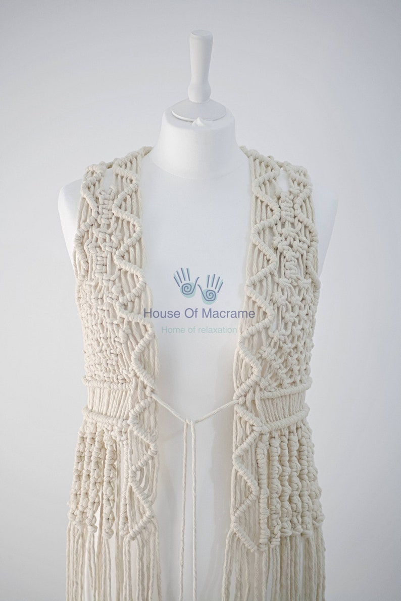Macrame kimono macrame vest macrame top macrame cape Etsy
