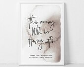 This morning with her having coffee, Johnny Cash Coffee Quote, Love Print, Typography Art, Scandinavian Decor, Motivational Wall Print.