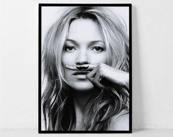 Kate Moss Moustache Etsy