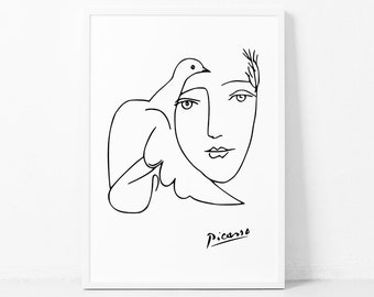ピカソアートスケッチプリント ピカソポスター 具象画 モダンミニマ