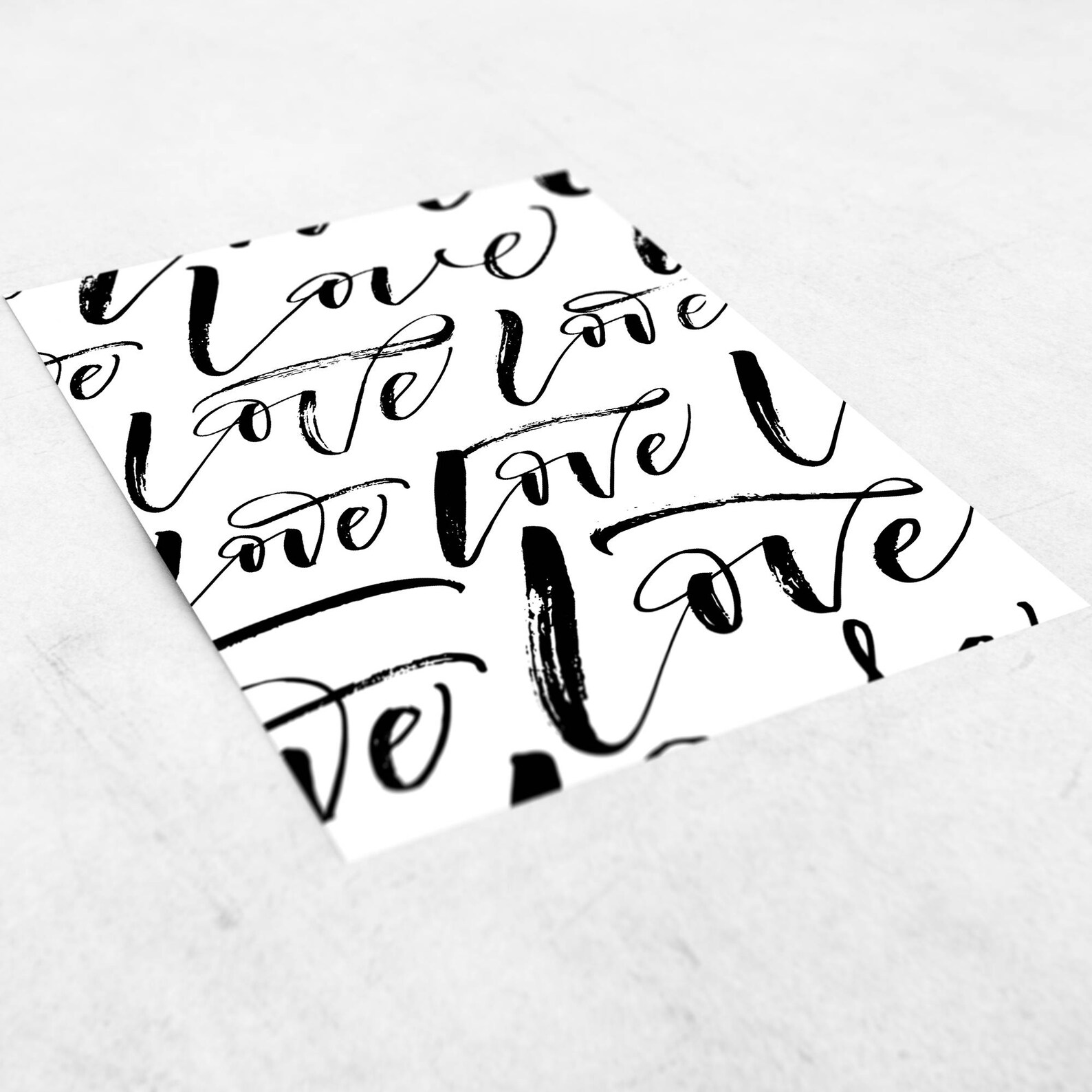 Love Wall Art Love Poster Love Handdrawn Print Brush Etsy