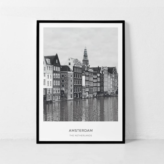 Amsterdam Wall Art City Travel Amsterdam Print City Coordinates