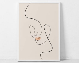 Mujer Cara Línea Arte Mujer Boceto Mínimo Dibujo Abstracto De Una Sola Línea Arte Mural Una Línea Abstracta Cara Arte Fino Arte Impresión Impresión Femenina