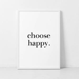 Elija happy Print, elija Happy Sign, Typography Farmhouse, Grey Minimal Typography Print, Wall Art Decor, Scandinavian Prints, Digital Art