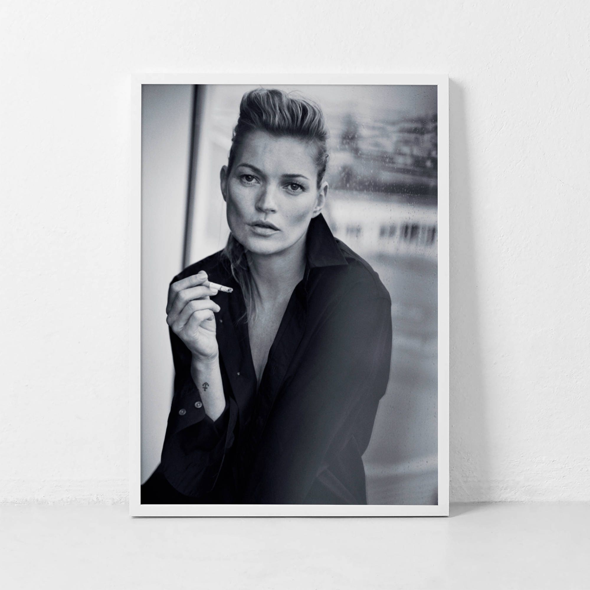 Kate Moss Print, Kate Moss Poster, Fashion Print, Black and White