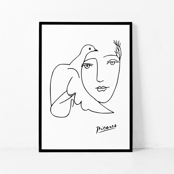 ピカソアートスケッチプリント ピカソポスター 具象画 モダンミニマ