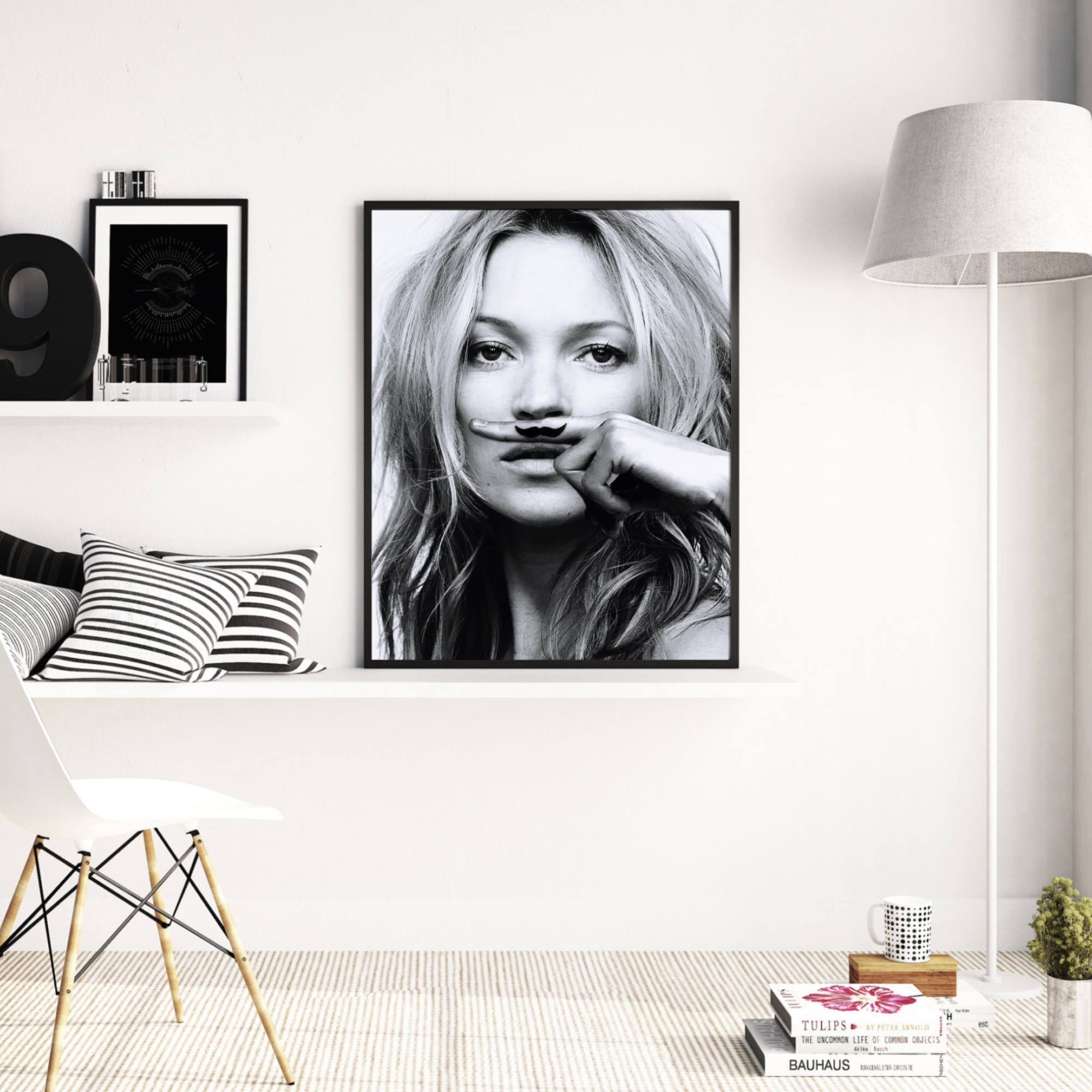 ケイトモスポスター ブラック ケイト モス プリント、ケイト モス ポスター、ファッション