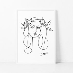 Picasso Print Picasso Art Sketch Print Picasso Poster Picasso Woman Modern Minimalist Female Sketch Art Picasso Girl Face Sketch Home Decor