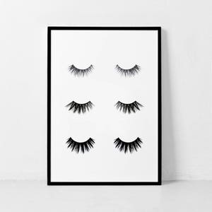 Eyelashes Prints, Makeup Print, Bedroom Art, Fashion Print, Lashes Poster, Minimalistic Eyelashes Print, Beauty Prints, Eyelashes, Lashes