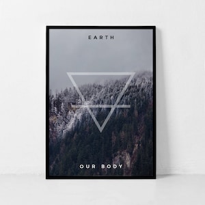 Earth Our Body Print, Earth Wall Art, Four Elements Earth Poster, Forest Print, Set of Forest Poster, Affiche Scandinave, Forest Photography