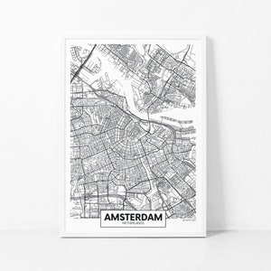 Amsterdam Karte drucken, Amsterdam Karte Poster, Niederlande Druck, Amsterdam druckbare, Stadtreisen, minimalistische Karte Drucken, Stadt Koordinaten