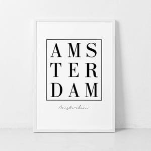 Amsterdam Print, Amsterdam Poster, Netherlands Print, Amsterdam Printable, City Travel, City Poster, Amsterdam Wall Art, City Coordinates