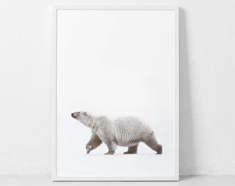 Eisbär Print, Eisbär Kunst, Bär Poster, Kunst Tier, Walddekoration, Druckbare Kunst abstrakt, Minimalistischer Druck, Sofort Download.