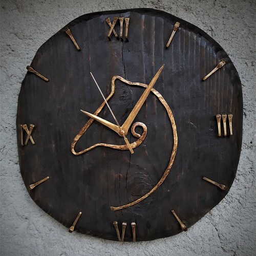 100 Handmade Wood Wall Clock. Large Vintage Wall Clock. Etsy Canada