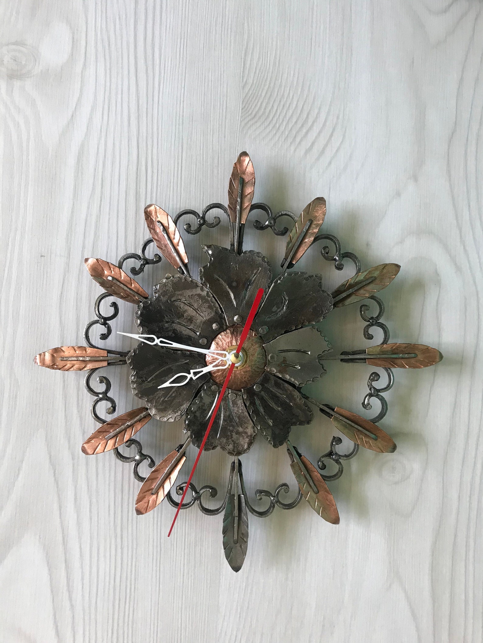 Wrought Iron Decorative Clock. Hand Wall Clock. Outdoor Etsy