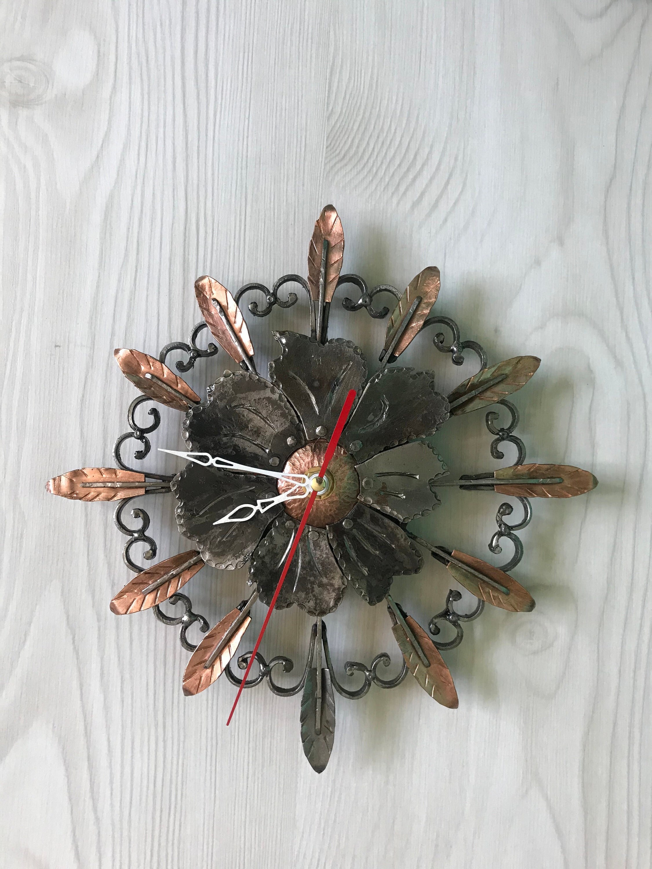 Wrought Iron Decorative Clock. Hand Wall Clock. Outdoor Etsy