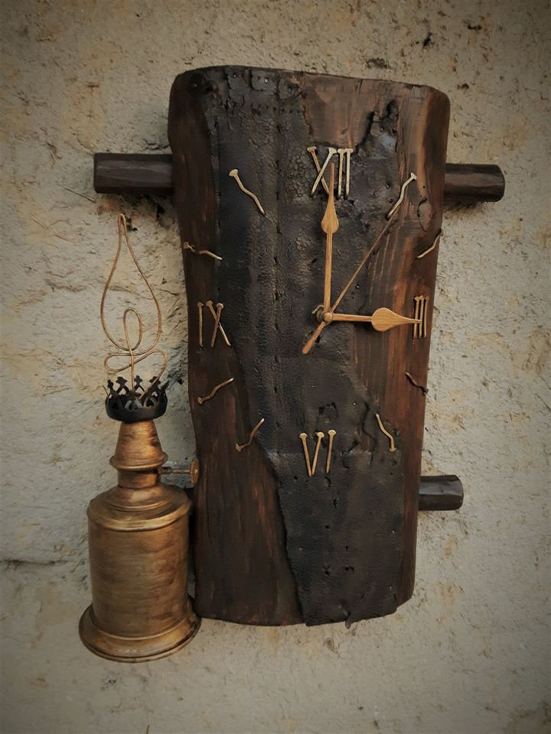 Wood Wall Clock. Vintage Old Wall Clock, Anniversary Gift, Retro Wall ...