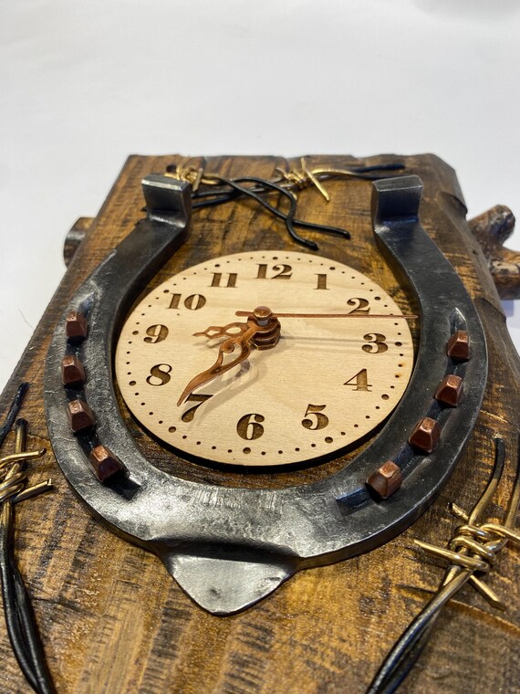 Decoración de pared de madera, Reloj de pared de madera