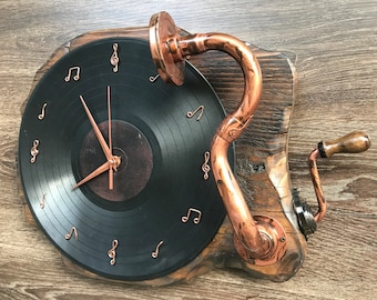 Boutique wall clock from old wood, Large wall clock, Handmade wall clocks, Vintage wall clocks, Unique wall clocks, Rustic wall clock decor