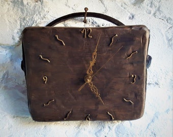 Rustic Wood Wall Clock, Handmade Reclaimed Wood Clock, Silent Quartz Rustic Wall Decor, Farmhouse Wall Clock Gift