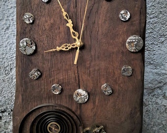 100% Handmade Wood Wall Clock/ Large Vintage Wall Clock
